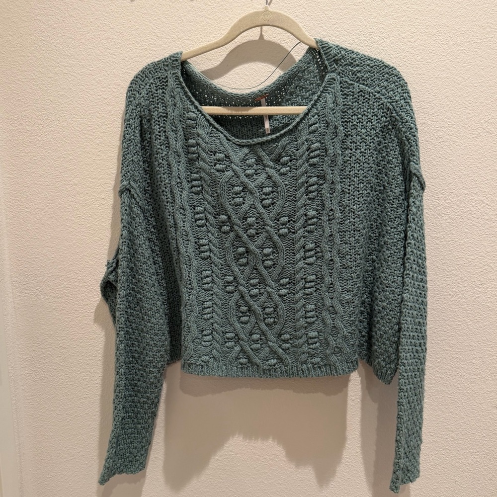 Free People crop Changing Tides Pullover sweater